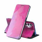 For Samsung Galaxy A32 4G Voltage Watercolor Pattern Skin Feel Magnetic Horizontal Flip PU Leather Case with Holder(Purple) - 1