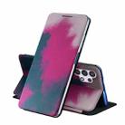 For Samsung Galaxy A32 4G Voltage Watercolor Pattern Skin Feel Magnetic Horizontal Flip PU Leather Case with Holder(Berry) - 1