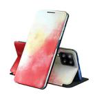 For Samsung Galaxy A42 5G Voltage Watercolor Pattern Skin Feel Magnetic Horizontal Flip PU Leather Case with Holder(Red) - 1
