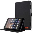 For Amazon Kindle Fire HD 10 2021 Horizontal Flip TPU + Fabric PU Leather Protective Case with Name Card Clip(Black) - 1