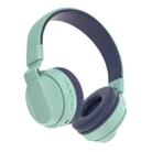 BOBo Kids Gift Bluetooth 5.0 Bass Noise Cancelling Stereo Wireless Headset With Mic, Support TF Card / FM / AUX-in(Blue) - 1