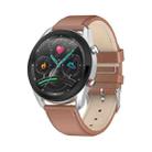 L61 1.28inch Color Screen Smart Watch IP67 Waterproof,Leather Watchband,Support Bluetooth Call/Heart Rate Monitoring/Blood Pressure Monitoring/Blood Oxygen Monitoring/Sleep Monitoring(Brown) - 1