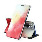For Samsung Galaxy S20 Plus Voltage Watercolor Pattern Skin Feel Magnetic Horizontal Flip PU Leather Case with Holder(Red) - 1