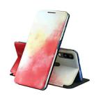 For Samsung Galaxy A40 Voltage Watercolor Pattern Skin Feel Magnetic Horizontal Flip PU Leather Case with Holder(Red) - 1