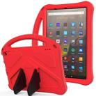 For Amazon Kindle Fire HD 10 2021 EVA Flat Anti Falling Protective Case Shell with Holder(Red) - 1