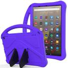 For Amazon Kindle Fire HD 10 2021 EVA Flat Anti Falling Protective Case Shell with Holder(Purple) - 1