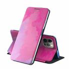 For iPhone 12 mini Voltage Watercolor Pattern Skin Feel Magnetic Horizontal Flip PU Leather Case with Holder(Purple) - 1