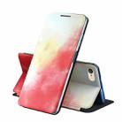 For iPhone 6 Plus / 6s Plus Voltage Watercolor Pattern Skin Feel Magnetic Horizontal Flip PU Leather Case with Holder(Red) - 1