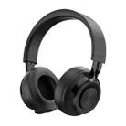 P1 Wireless Bluetooth 5.0 Stereo Soft Leather Earmuffs Foldable Headset Built-in Mic for PC / Cell Phones(Black) - 1