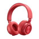 P1 Wireless Bluetooth 5.0 Stereo Soft Leather Earmuffs Foldable Headset Built-in Mic for PC / Cell Phones(Red) - 1