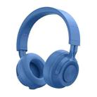 P1 Wireless Bluetooth 5.0 Stereo Soft Leather Earmuffs Foldable Headset Built-in Mic for PC / Cell Phones(Blue) - 1