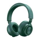 P1 Wireless Bluetooth 5.0 Stereo Soft Leather Earmuffs Foldable Headset Built-in Mic for PC / Cell Phones(Green) - 1