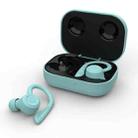 T20 TWS Bluetooth Hooks Wireless Sports Headphones with Charging Box IPX6 Waterproof Noise-cancelling Earphones(Blue) - 1