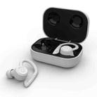 T20 TWS Bluetooth Hooks Wireless Sports Headphones with Charging Box IPX6 Waterproof Noise-cancelling Earphones(White) - 1