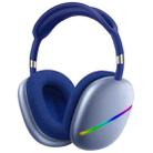 AKZ MAX10 Head-mounted RGB Wireless Bluetooth Music Headset With Microphone, Supports TF Card(Blue) - 1