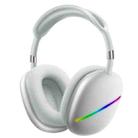 AKZ MAX10 Head-mounted RGB Wireless Bluetooth Music Headset With Microphone, Supports TF Card(White) - 1