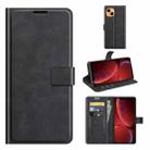 Retro Calf Pattern Buckle Horizontal Flip Leather Case with Holder & Card Slots & Wallet For iPhone 13(Black) - 1