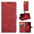 Retro Calf Pattern Buckle Horizontal Flip Leather Case with Holder & Card Slots & Wallet For iPhone 13(Red) - 1