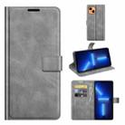 Retro Calf Pattern Buckle Horizontal Flip Leather Case with Holder & Card Slots & Wallet For iPhone 13 Pro(Grey) - 1