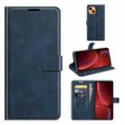 For iPhone 13 mini Retro Calf Pattern Buckle Horizontal Flip Leather Case with Holder & Card Slots & Wallet (Blue) - 1