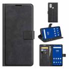 For Tone E21 Retro Calf Pattern Buckle Card Wallet Left and Right Flip Phone Holster with Bracket Function(Black) - 1