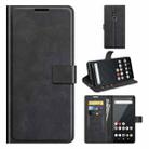 For Sony Xperia Ace II Retro Calf Pattern Buckle Card Wallet Left and Right Flip Phone Holster with Bracket Function(Black) - 1