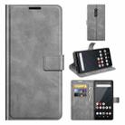 For Sony Xperia Ace II Retro Calf Pattern Buckle Card Wallet Left and Right Flip Phone Holster with Bracket Function(Grey) - 1