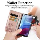 For Motorola Moto G Power 2021 Four-leaf Clasp Embossed Buckle Mobile Phone Protection Leather Case with Lanyard & Card Slot & Wallet & Bracket Function(Rose Gold) - 5