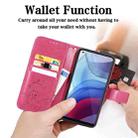For Motorola Moto G Power 2021 Four-leaf Clasp Embossed Buckle Mobile Phone Protection Leather Case with Lanyard & Card Slot & Wallet & Bracket Function(Magenta) - 5