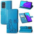 For Cubot X30 Four-leaf Clasp Embossed Buckle Mobile Phone Protection Leather Case with Lanyard & Card Slot & Wallet & Bracket Function(Blue) - 1
