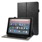 For Amazon Kindle Fire HD 10 2021 Business Horizontal Flip PU Leather Case with Two-Folding Holder & Card Slots & Pen Slot(Black) - 1