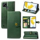 For OPPO Realme C21 Solid Color Leather Buckle Phone Case with Lanyard & Photo Frame & Card Slot & Wallet & Stand Function(Green) - 1