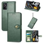 For OPPO Realme GT 5G/ Realme Q3 Pro 5G Solid Color Leather Buckle Phone Case with Lanyard & Photo Frame & Card Slot & Wallet & Stand Function(Green) - 1