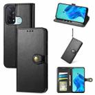 For OPPO Reno5 A Solid Color Leather Buckle Phone Case with Lanyard & Photo Frame & Card Slot & Wallet & Stand Function(Black) - 1
