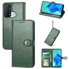 For OPPO Reno5 A Solid Color Leather Buckle Phone Case with Lanyard & Photo Frame & Card Slot & Wallet & Stand Function(Green) - 1