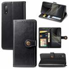 For Sony Xperia ACE II Solid Color Leather Buckle Phone Case with Lanyard & Photo Frame & Card Slot & Wallet & Stand Function(Black) - 1