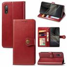 For Sony Xperia ACE II Solid Color Leather Buckle Phone Case with Lanyard & Photo Frame & Card Slot & Wallet & Stand Function(Red) - 1
