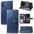 For Sony Xperia ACE II Solid Color Leather Buckle Phone Case with Lanyard & Photo Frame & Card Slot & Wallet & Stand Function(Blue) - 1