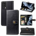 For Meizu 18 Solid Color Leather Buckle Phone Case with Lanyard & Photo Frame & Card Slot & Wallet & Stand Function(Black) - 1
