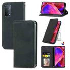 For OPPO A54 5G Retro Skin Feel Business Magnetic Horizontal Flip Leather Case With Holder & Card Slots & Wallet & Photo Frame(Black) - 1