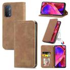 For OPPO A54 5G Retro Skin Feel Business Magnetic Horizontal Flip Leather Case With Holder & Card Slots & Wallet & Photo Frame(Brown) - 1