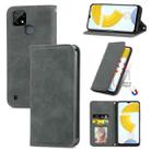 For OPPO Realme C21 Retro Skin Feel Business Magnetic Horizontal Flip Leather Case With Holder & Card Slots & Wallet & Photo Frame(Gray) - 1
