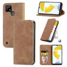 For OPPO Realme C21 Retro Skin Feel Business Magnetic Horizontal Flip Leather Case With Holder & Card Slots & Wallet & Photo Frame(Brown) - 1