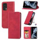 For Meizu 18 Retro Skin Feel Business Magnetic Horizontal Flip Leather Case With Holder & Card Slots & Wallet & Photo Frame(Red) - 1