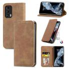 For Meizu 18 Retro Skin Feel Business Magnetic Horizontal Flip Leather Case With Holder & Card Slots & Wallet & Photo Frame(Brown) - 1