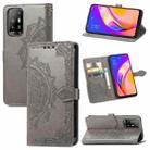 For OPPO A94 5G / F19 Pro+ 5G /Reno5 Z Mandala Flower Embossed Horizontal Flip Leather Case with Holder & Three Card Slots & Wallet & Lanyard(Gray) - 1