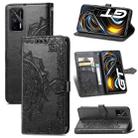 For OPPO Realme GT 5G / Realme Q3 Pro 5G Mandala Flower Embossed Horizontal Flip Leather Case with Holder & Three Card Slots & Wallet & Lanyard(Black) - 1