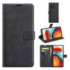 Retro Calf Pattern Buckle Card Wallet Left and Right Flip Phone Holster with Bracket Function For Xiaomi Redmi Note 10 Pro 5G/Poco X3 GT(Black) - 1