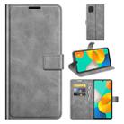 Retro Calf Pattern Buckle Card Wallet Left and Right Flip Phone Holster with Bracket Function For Samsung Galaxy M32(Grey) - 1