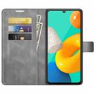 Retro Calf Pattern Buckle Card Wallet Left and Right Flip Phone Holster with Bracket Function For Samsung Galaxy M32(Grey) - 3